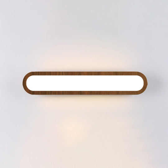 Contemporary Led Sconce Vanity Light For Bedroom - Oval Elongated Acrylic Fixture Brown / 21