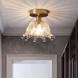 Nordic Creative Corridor Balcony Crown Copper Ceiling Lamp