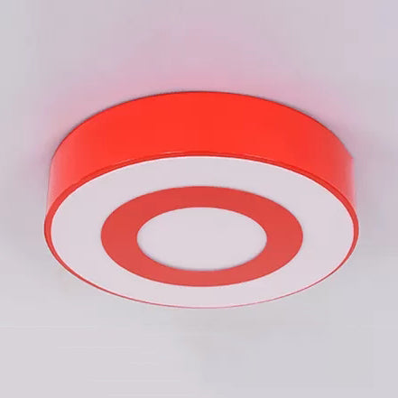 Bright-Colored Acrylic Flush Mount Ceiling Light For Kindergarten With Kids’ Concentric Circle
