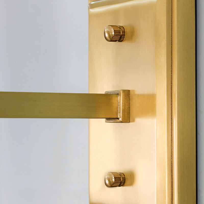 Contemporary Clear Water Glass Wall Sconce - Brass 1/2-Light Bedside Lamp