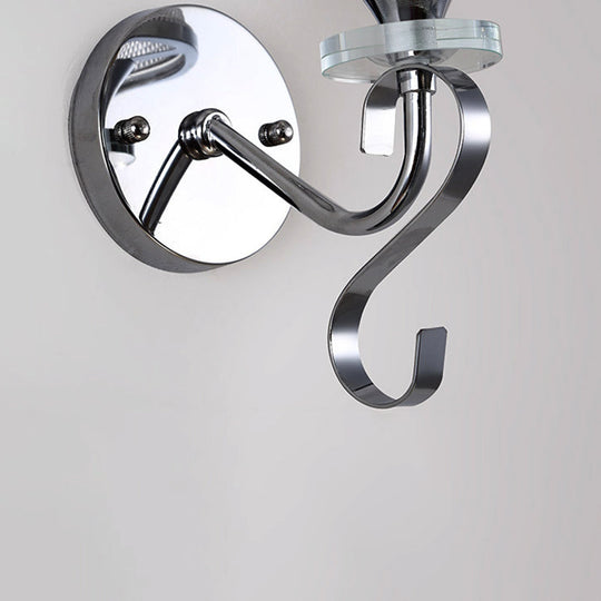 Frosted Glass Bell Wall Sconce - Modern Chrome Lighting For Bedroom