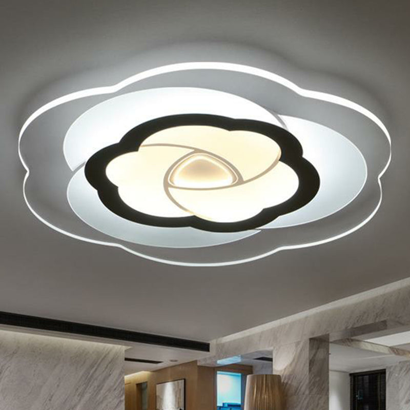 Nordic Flower Flush Acrylic Led Ceiling Light For Living Room Clear / 16.5’ 3 Color