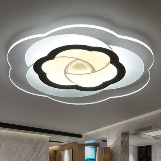 Nordic Flower Flush Acrylic Led Ceiling Light For Living Room Clear / 16.5’ 3 Color