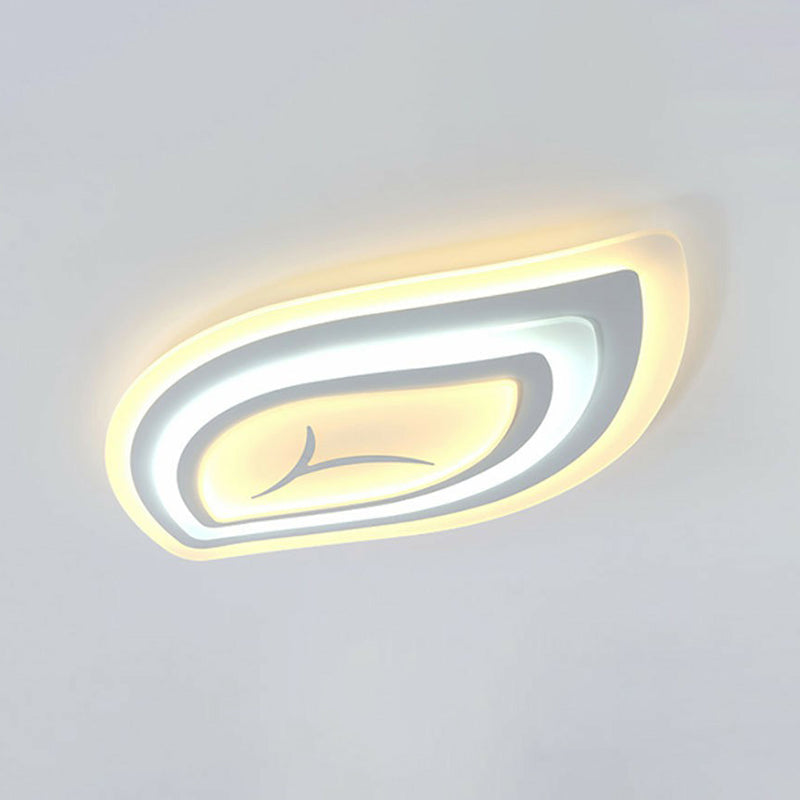 Simplicity Acrylic Living Room Led Flush Mount Ceiling Light In White / 14’ Third Gear