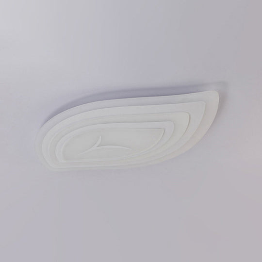 Simplicity Acrylic Living Room Led Flush Mount Ceiling Light In White