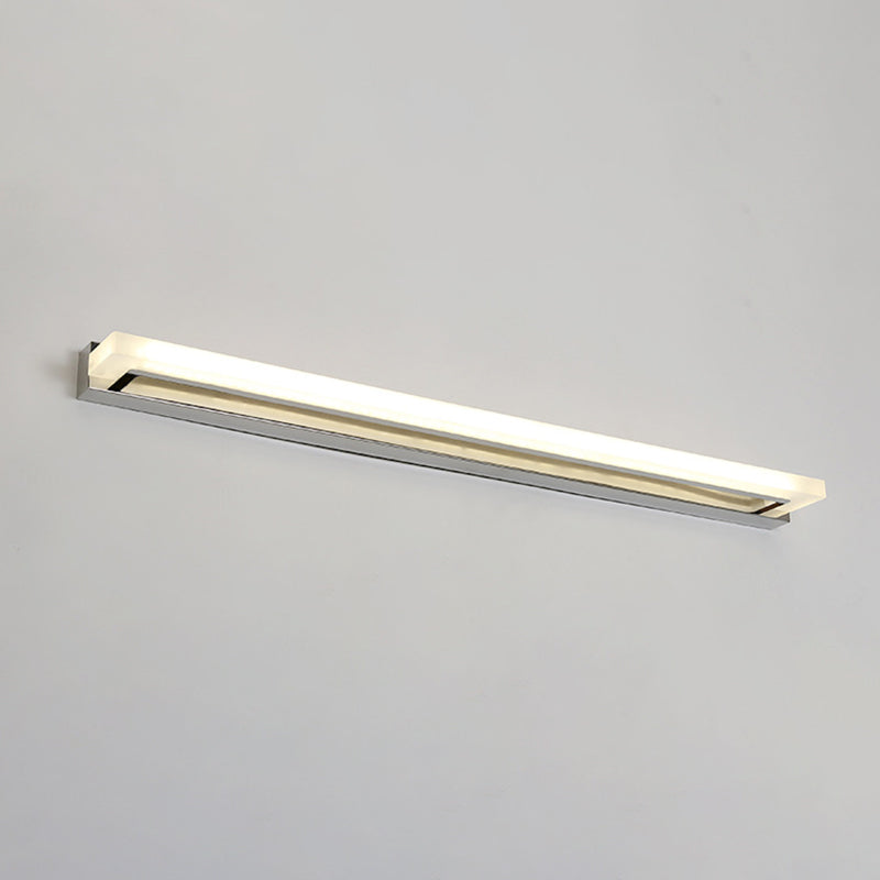 Chrome Led Bathroom Sconce Light With Modern Acrylic Design