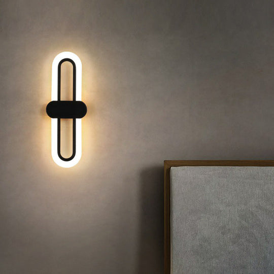 Modern Led Wall Sconce Light Fixture - Acrylic Black