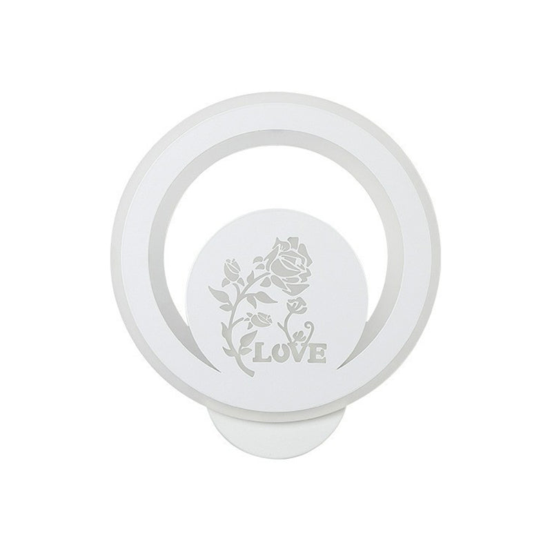 Modern Circular Sconce Lighting: Acrylic Led Wall Light Fixture In White For Living Room