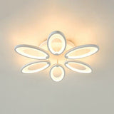 Peacock Ceiling Mounted Led Light: Minimalist Acrylic Semi Flush Mount For Living Room In White 6 /
