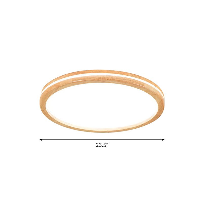 Circular Led Flush Mount Ceiling Light With White Acrylic Shade