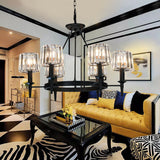 Contemporary Crystal Chandelier 6/8 Bulbs Black Pendant Light For Living Room 6 /