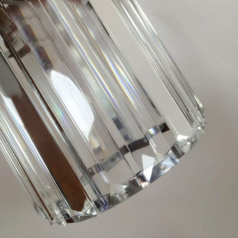 Minimalist Crystal Wall Lamp With Chrome Backplate & 1 Light