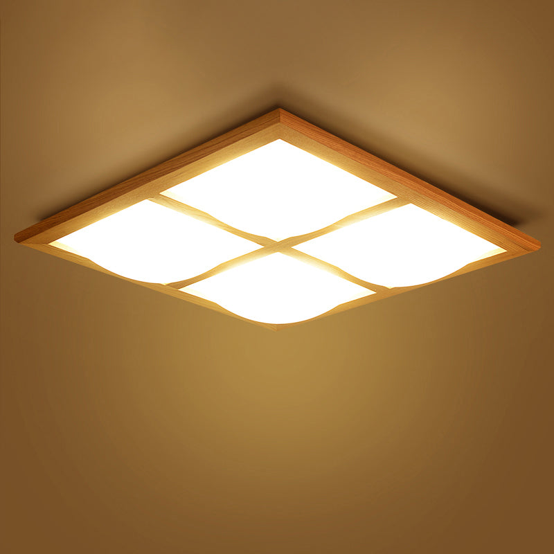 Japanese Style Ultra - Thin Led Flush Mount Light Fixture For Wood Bedroom