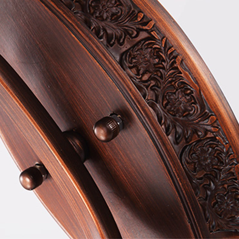 Vintage Style 1-Light Red Brown Flower Wall Sconce With Frosted Glass For Bedroom