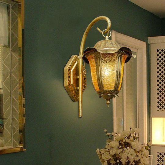 Moroccan Bell Iron Wall Light Fixture - Brass Finish Ideal For Living Room Decor Mount