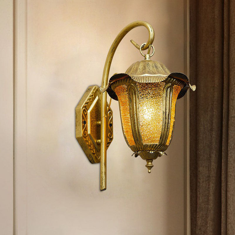 Moroccan Bell Iron Wall Light Fixture - Brass Finish Ideal For Living Room Decor Mount