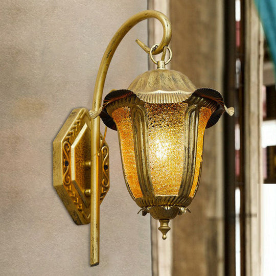 Moroccan Bell Iron Wall Light Fixture - Brass Finish Ideal For Living Room Decor Mount
