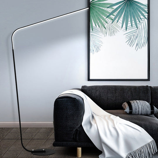 Minimalist Led Floor Lamp For Living Room - Acrylic Fishing Rod Design