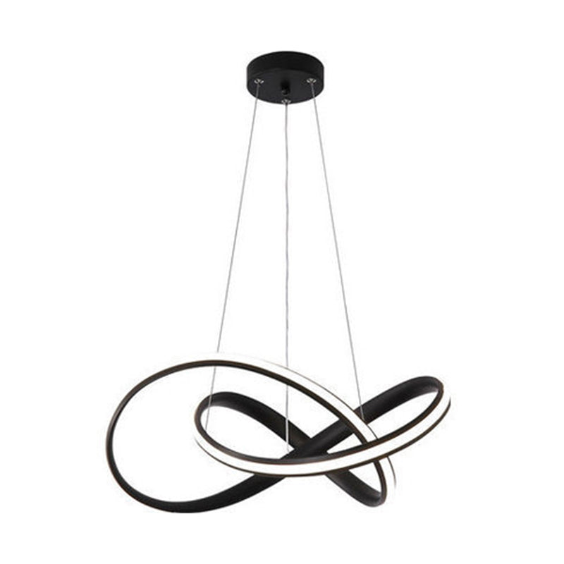 Modern Led Aluminum Pendant Light Fixture For Living Room With Twisting Design