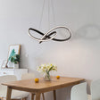 Modern Led Aluminum Pendant Light Fixture For Living Room With Twisting Design Black / 19.5’ White