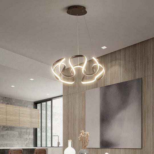 Minimalist Flower Chandelier: Acrylic Led Pendant Light For Living Room