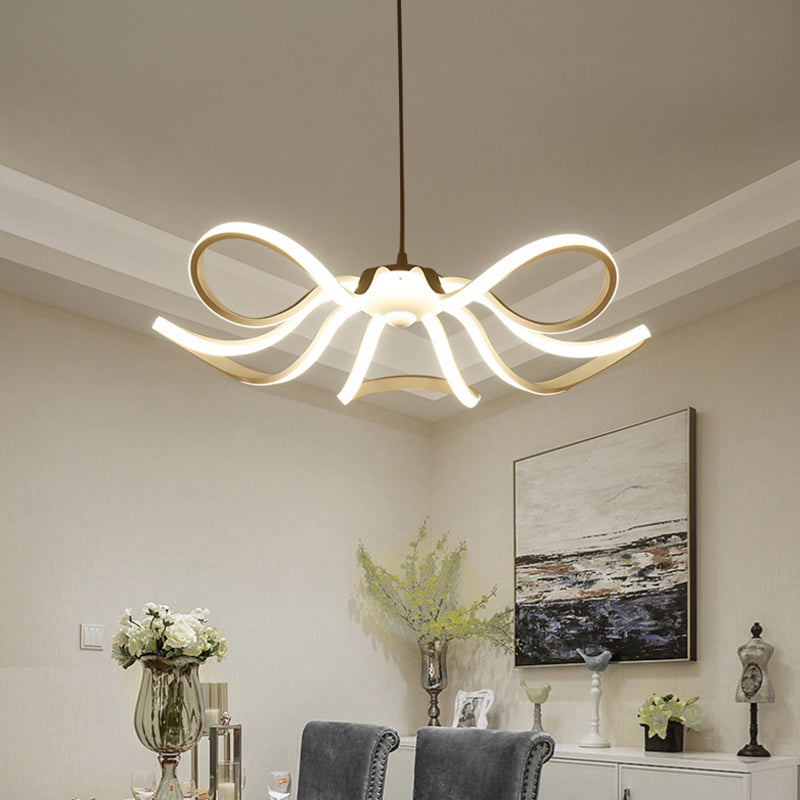 Contemporary Led Petal Ceiling Light - Acrylic Restaurant Chandelier