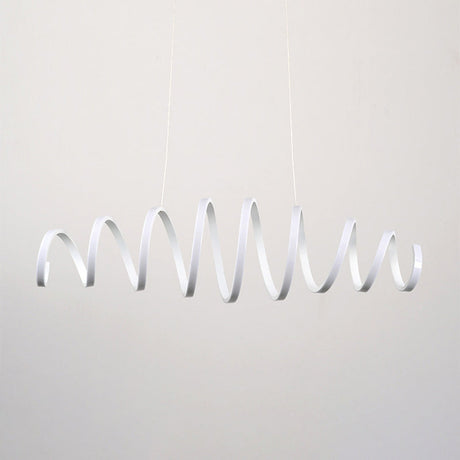 Contemporary Led Spiral Chandelier Pendant Light In White - Ideal For Dining Room