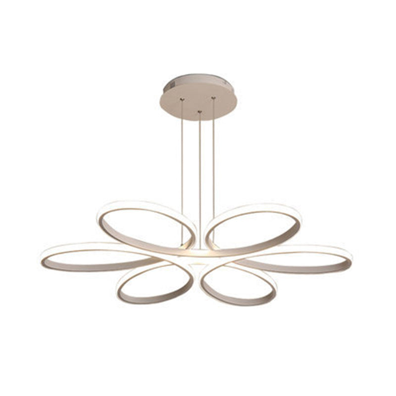 Nordic Style Led Floral Ceiling Chandelier For Metallic Living Room Ambiance