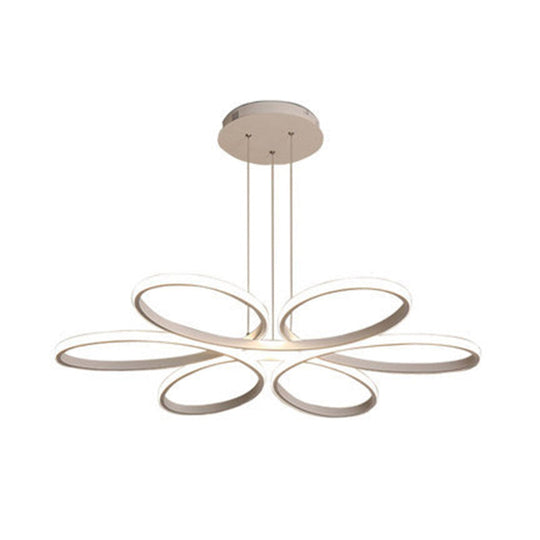 Nordic Floral Led Ceiling Chandelier - Metallic Living Room Light Fixture