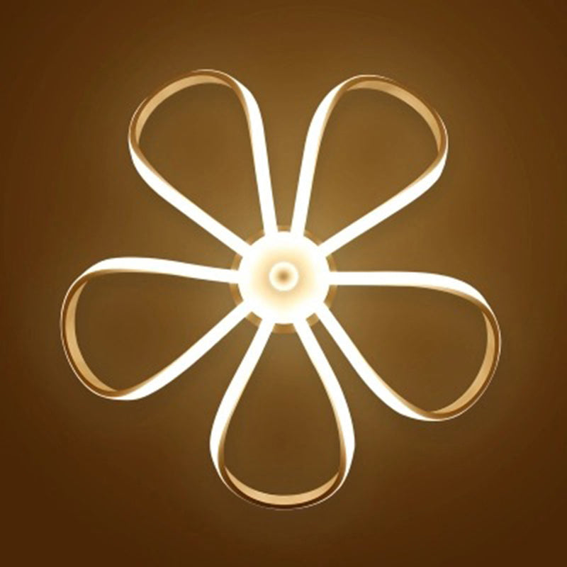 Minimalist Led Pendant Light In White For Restaurants - Flower Chandelier Design