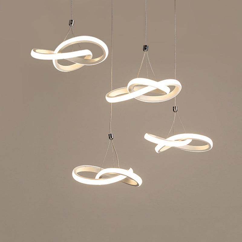 Nordic Style Seamless Curves Pendant Led Light For Dining Room - Aluminum Hangable Lighting 4 /