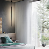 Minimalist Black Acrylic Pole Led Suspension Pendant Light For Bedside