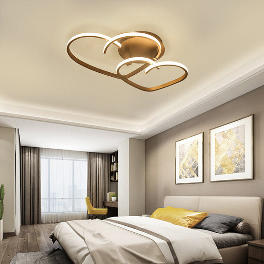 Contemporary Flush Mount Led Ceiling Light For Living Room - Acrylic Heart Design
