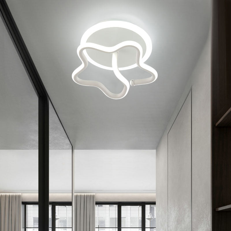 Contemporary Led Star Flush Mount Ceiling Light - Perfect For Corridors White /