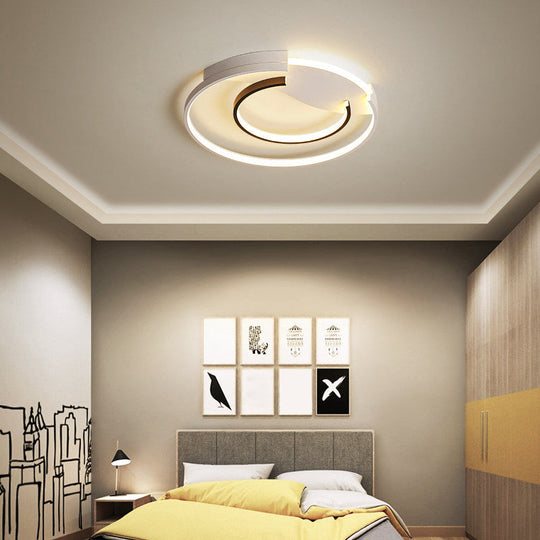 Sleek Led Flush Mount Ceiling Light - Modern Acrylic Fixture For Bedroom Or Living Room In Black &