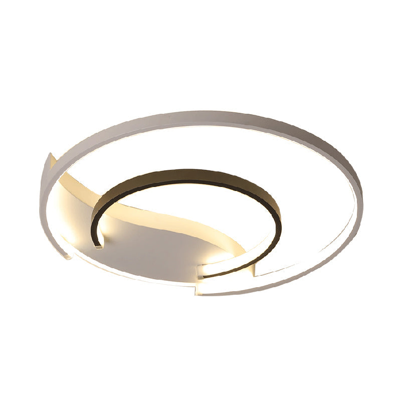 Sleek Led Flush Mount Ceiling Light - Modern Acrylic Fixture For Bedroom Or Living Room In Black &