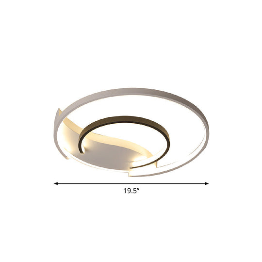 Sleek Led Flush Mount Ceiling Light - Modern Acrylic Fixture For Bedroom Or Living Room In Black &