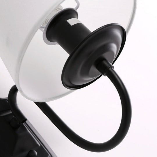 Vintage Bucket Shade Wall Light In Black - Perfect For Living Room Décor