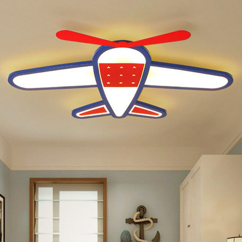 Red Led Flush Mount Ceiling Light For Kids’ Bedroom - Acrylic Fixture