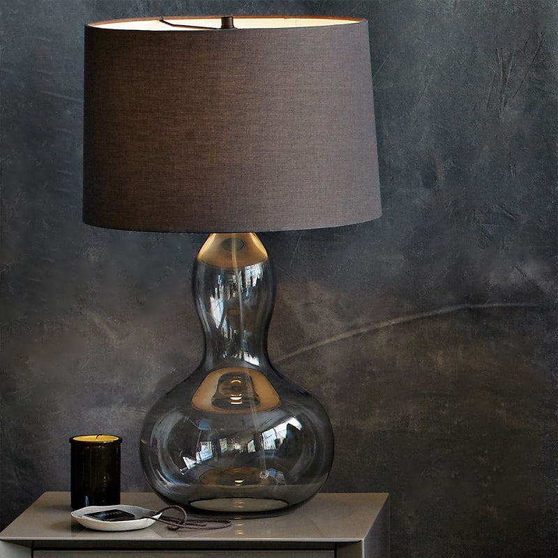 Gourd Shaped Fabric Tapered Table Lamp - Modern Single Living Room Nightstand Lighting