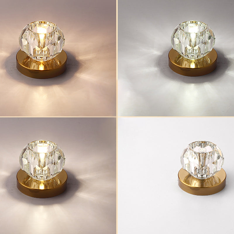 Bud-Shaped Led Crystal Flush Mount Ceiling Light - Modern Design For Corridors Bronze / Third Gear