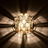 Minimalist Led Crystal Flush Mount Light: Blossom Shade Corridor Fixture Amber