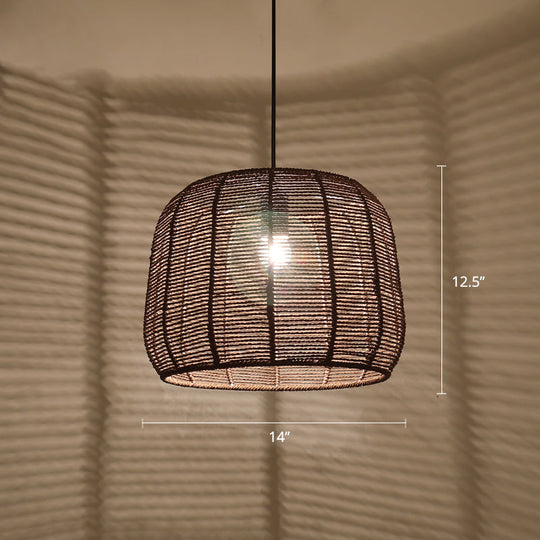 Handmade Hemp Rope Pendant Light For Restaurants