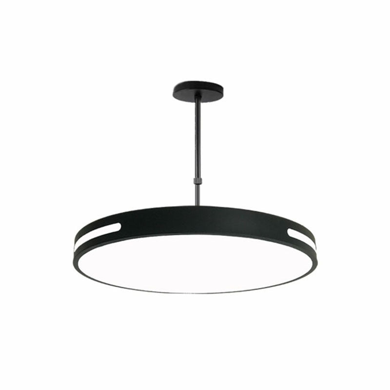 Sleek Led Pendant Chandelier - Circular Acrylic Meeting Room Light Fixture