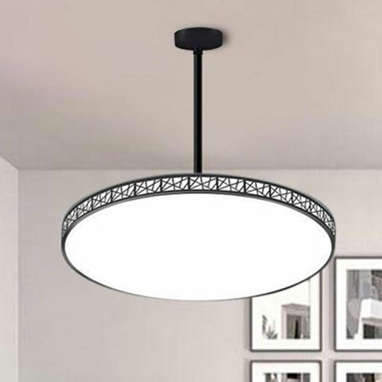 Modern Metallic Hollow-Carved Led Chandelier For Conference Room Lighting