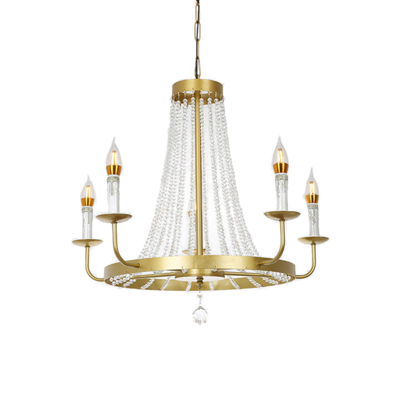Stunning Crystal Tassel Chandelier Pendant - 5/8/12 Lights Hangs From Ceiling Brass Finish