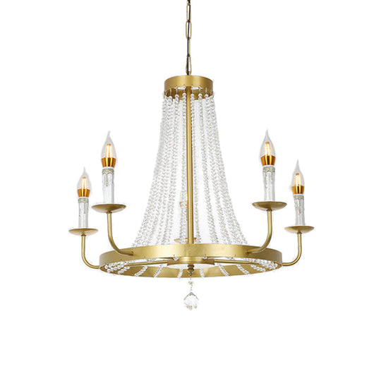 Stunning Crystal Tassel Chandelier Pendant - 5/8/12 Lights Hangs From Ceiling Brass Finish
