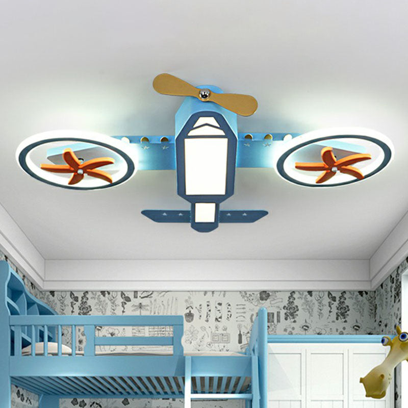 Blue Led Flush Mount Ceiling Light For Childs Room - Simplicity And Style In Third Gear