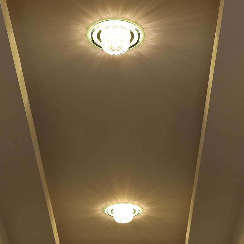 Geometric Passage Led Flush Mount Crystal Block Ceiling Light