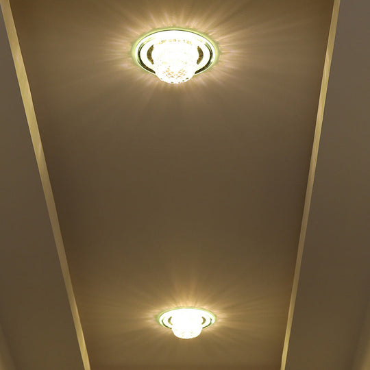 Geometric Passage Led Flush Mount Crystal Block Ceiling Light